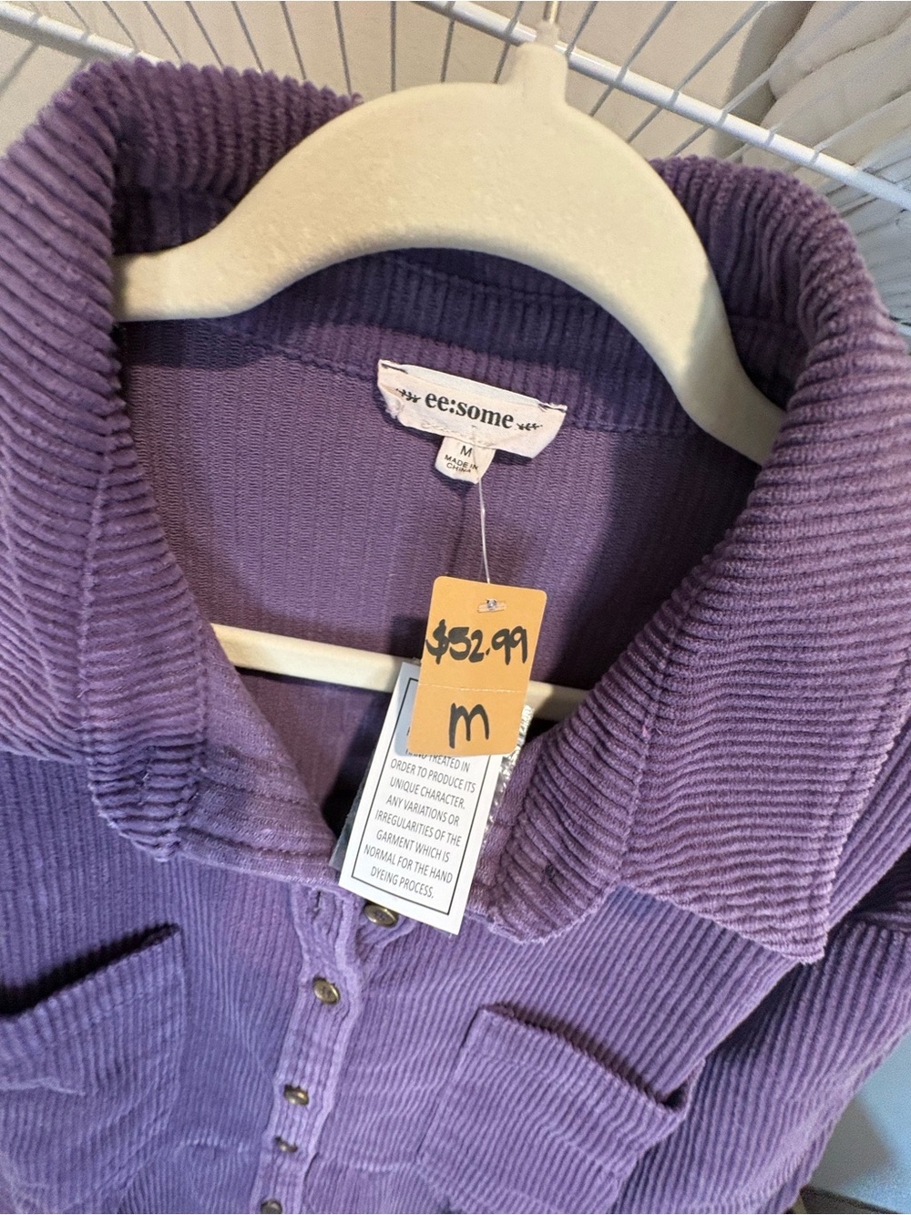eesome Purple Corduroy Utility Jacket - Picture 6 of 10